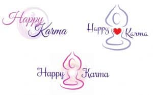 3 verschillende logo ideeën voor HappyKarma