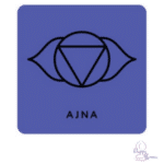 Indigo symbool van het Ajna chakra, het derde oog chakra, dat intuïtie en wijsheid symboliseert.