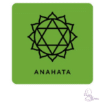Groen symbool van het Anahata chakra, het hartchakra, dat staat voor liefde en compassie.