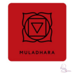 Rood symbool van het Muladhara chakra, het wortelchakra, dat staat voor veiligheid en stabiliteit.