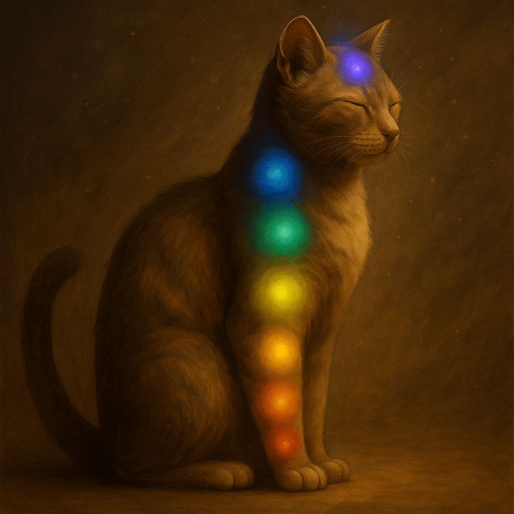 Kat met chakras